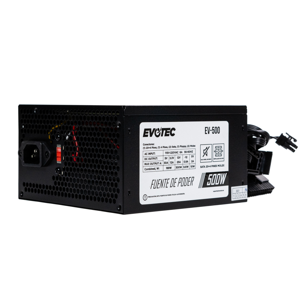 FUENTE NACEB EVOTEC EV-500 500W ATX 24PIN 6M DE GARANTIA