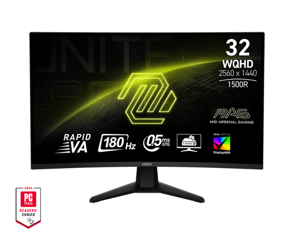 MONITOR MSI 32" GAMING 32CQ6F 0.5MS 180HZ WQHD CURVO HDMI DP USB-C MAG 32CQ6F 12M DE GARANTIA