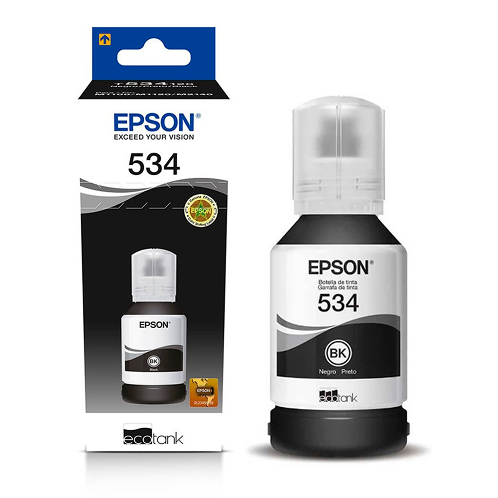 TINTA EPSON T534 NEGRA 120ML ECOTANK M1100 M1120 M2140 T534120-AL SIN GARANTIA