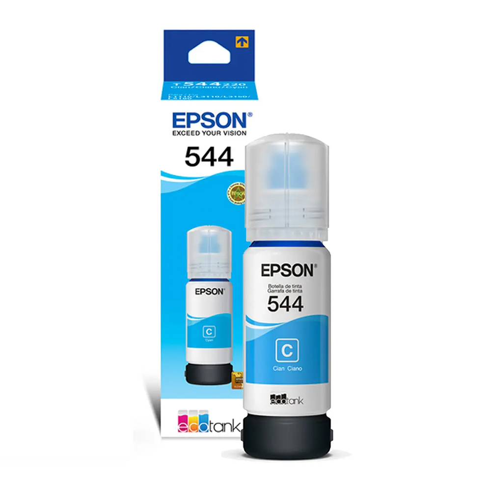 TINTA EPSON T544 CYAN 65ML MULTIFUNCIONAL ECOTANK L3150 L3110 L5190 L1110 T544220-AL SIN GARANTIA