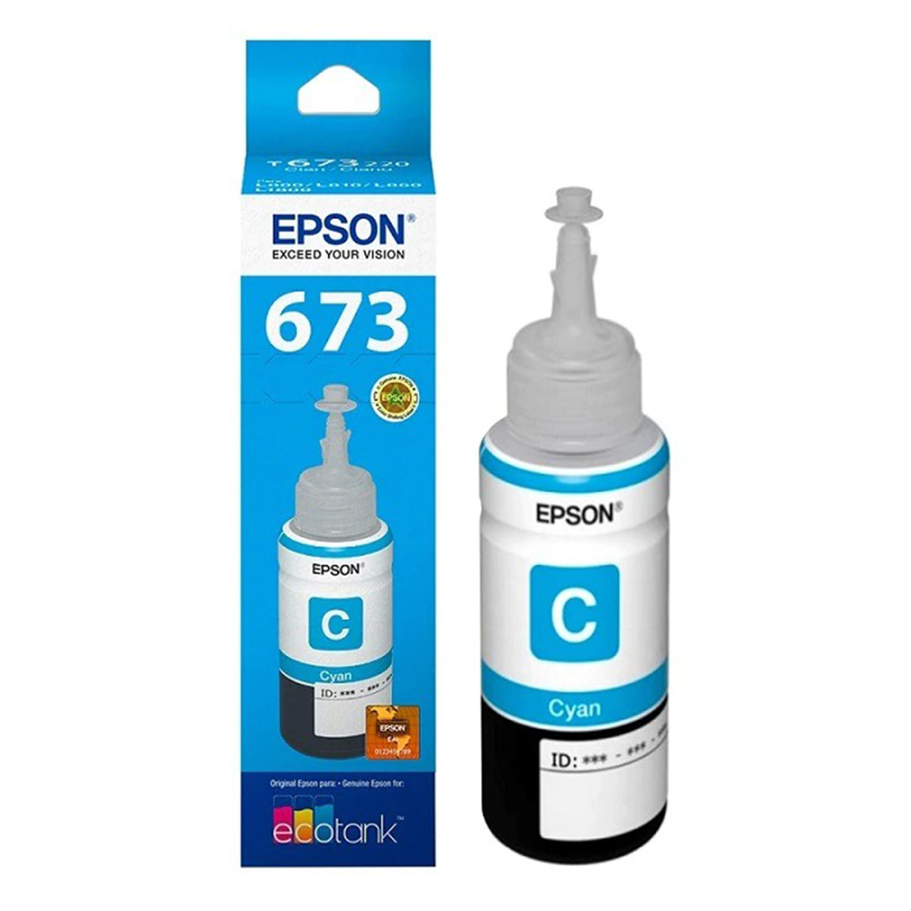 TINTA EPSON T673 CYAN 70ML MULTIFUNCIONAL ECOTANK L800 L1800 L805 L810 L850 T673220 SIN GARANTIA