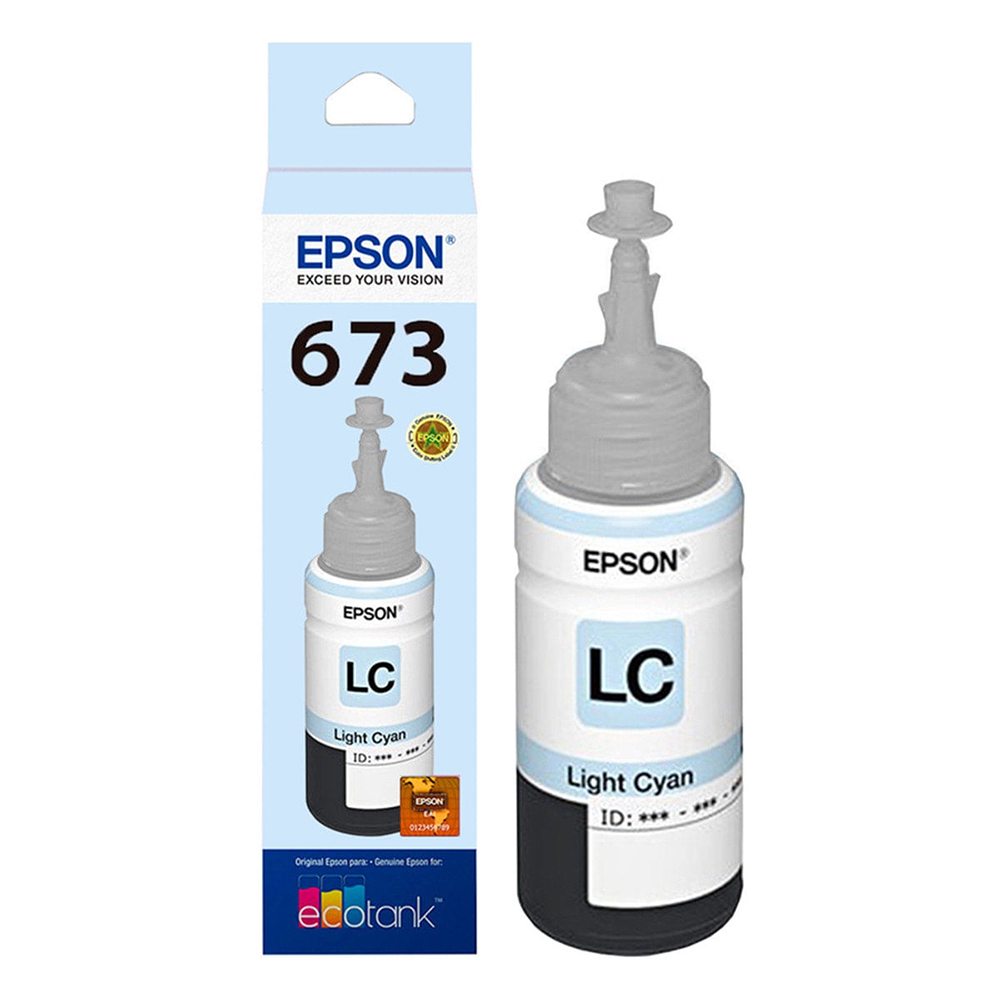 TINTA EPSON T673 CYAN LIGHT 70ML MULTIFUNCIONAL ECOTANK L800 L1800 L805 L810 L850 T673520 SIN GARANTIA