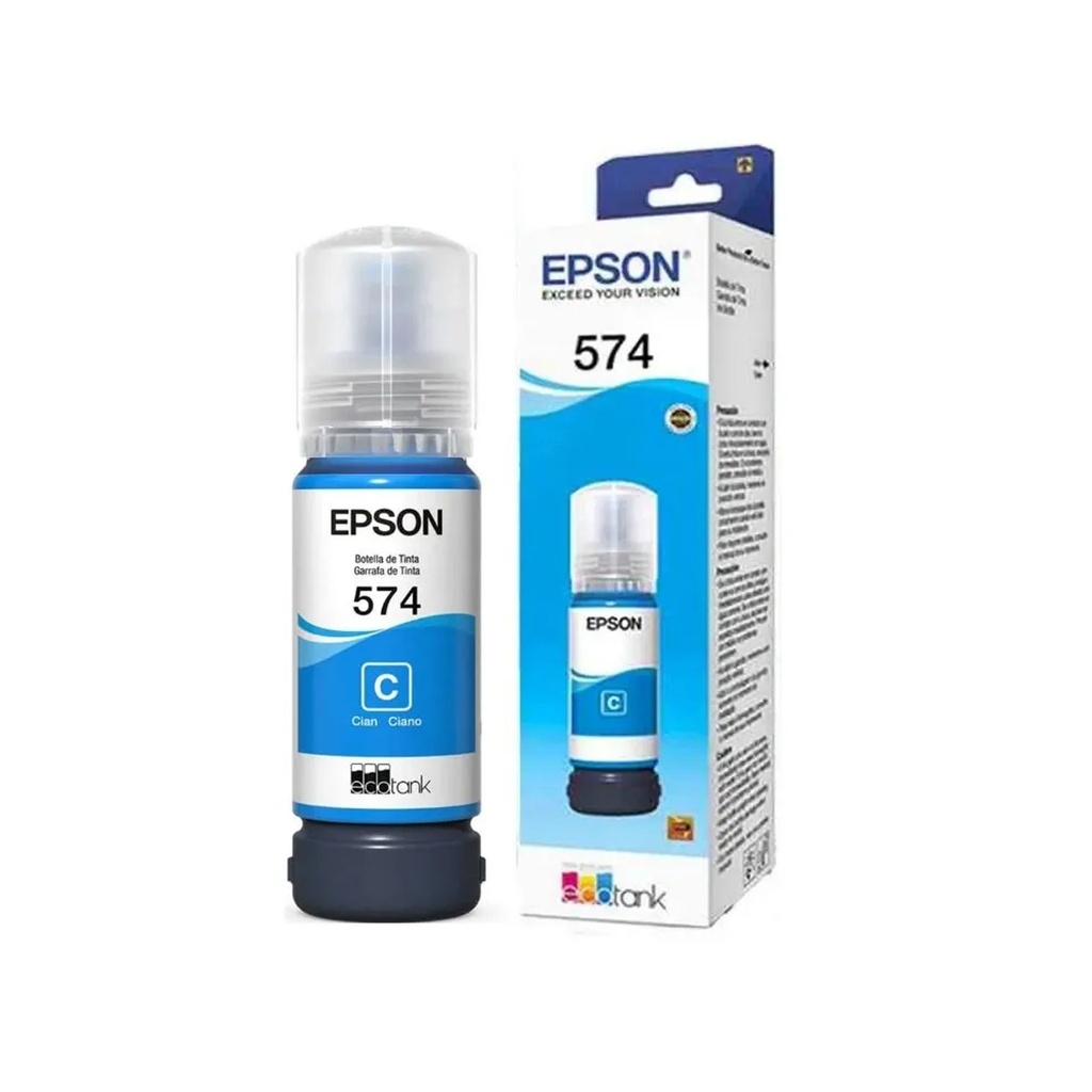 TINTA EPSON T574 CYAN 70ML MULTIFUNCIONAL ECOTANK FOTOGRAFICO L8050 T574220-AL SIN GARANTIA