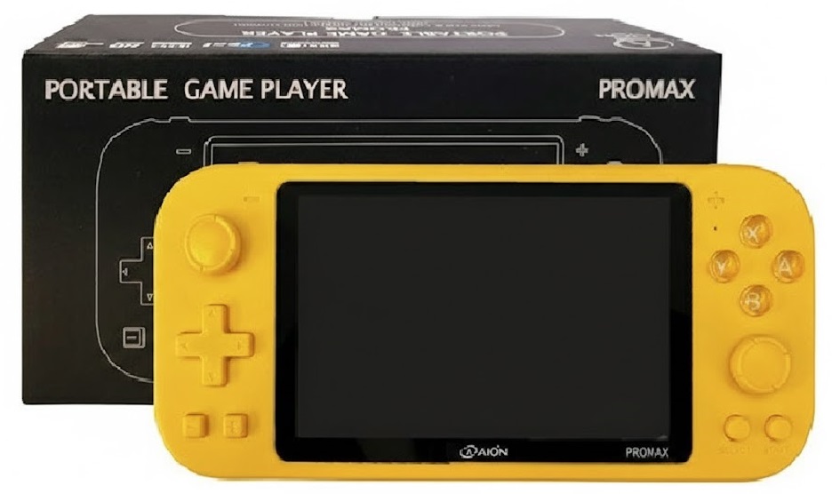 CONSOLA PORTATIL GAME PLAYER AION X20 PRO MAX AMARILLO 14000 JUEGOS 3D PUERTO MICROSD EXP MINI HDMI 3M DE GARANTIA