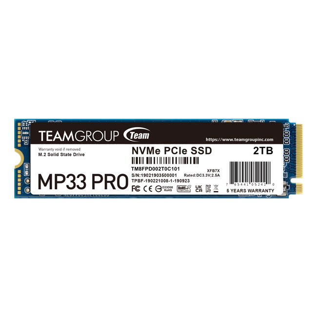 SSD TEAM GROUP MP33 PRO 2TB M.2 PCIEX TM8FPD002T0C101  11M DE GARANTIA