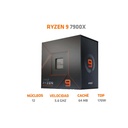 PROCESADOR AMD RYZEN 9 7900X 4.7GHZ 100-100000589WOF 11M DE GARANTIA