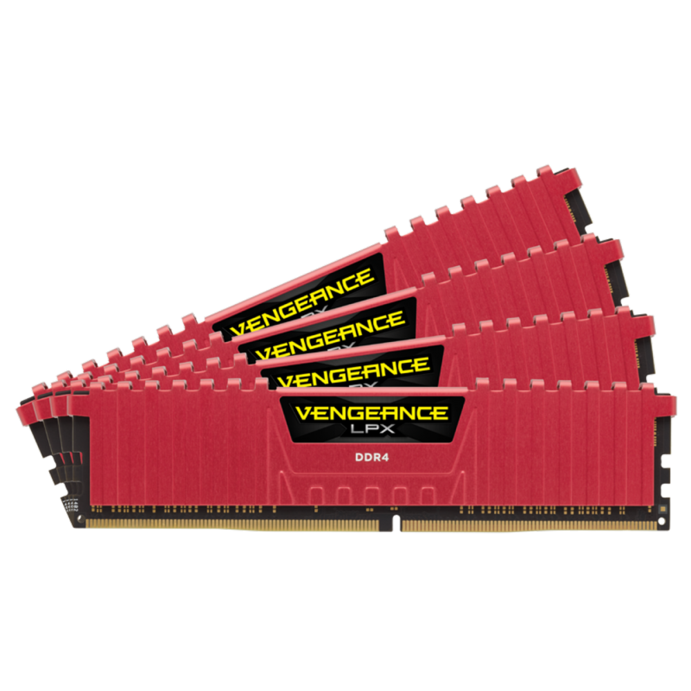 RAM CORSAIR VENGEANCE LPXR DDR4 16GB(4X4GB) 2666 ROJO CMK16GX4M4A2666C16R 11M DE GARANTIA
