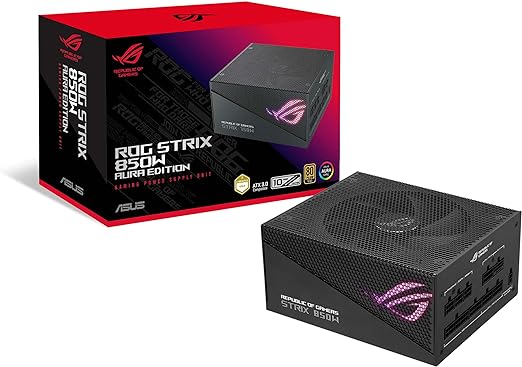 FUENTE ASUS ROG STRIX 850W 80PLUS GOLD AURA GAMING ARGB MODULAR ATX ROG-STRIX-850G-AURA-GAMING 90YE00P2-BVAA00 1 AÑO DE GARANTIA