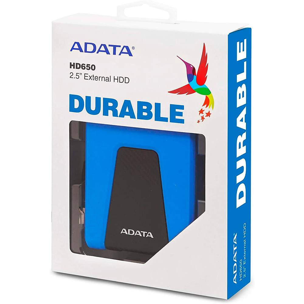 CAJA ABIERTA DD EXTERNO ADATA HD650 2TB AZUL AHD650-2TU31-CBL 11M DE GARANTIA