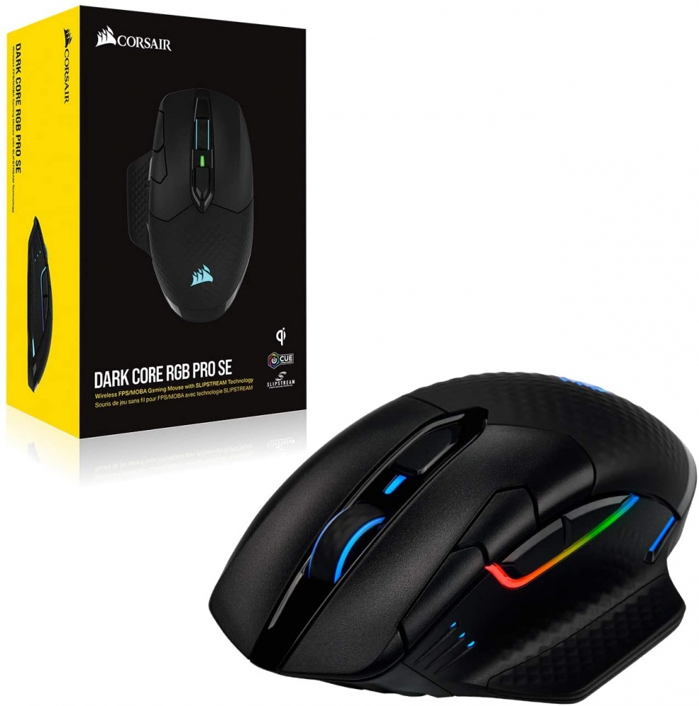 MOUSE CORSAIR DARK CORE PRO SE RGB NEGRO INALAMBRICO 18000DPI CH-9315511-NA 3M DE GARANTIA