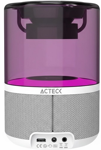 BOCINA ACTECK GLEE PURE AP30 BLANCO BLUETOOTH 5.2 3.5MM ISB-C ILUMINACION LED ADVANCED SERIES AC-936439 03M DE GARANTIA
