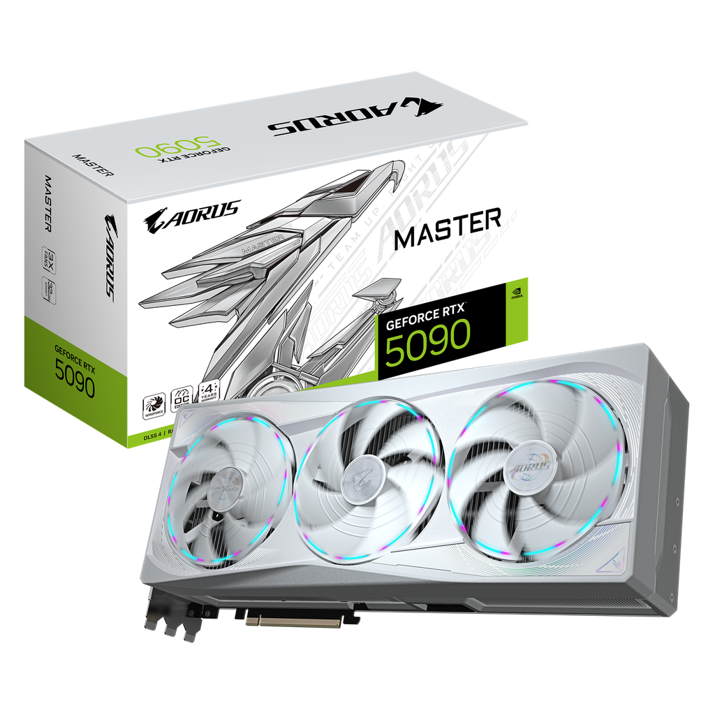 TVIDEO GIGABYTE RTX5090 AORUS MASTER ICE 32G 512BIT GDDR7 GV-N5090AORUSM ICE-32GD 11M DE GARANTIA