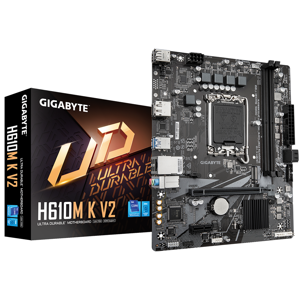 MB GIGABYTE H610M K V2 INTEL 1700 DDR5 128GB M-ATX B650 A ELITE AX V2 11M DE GARANTIA