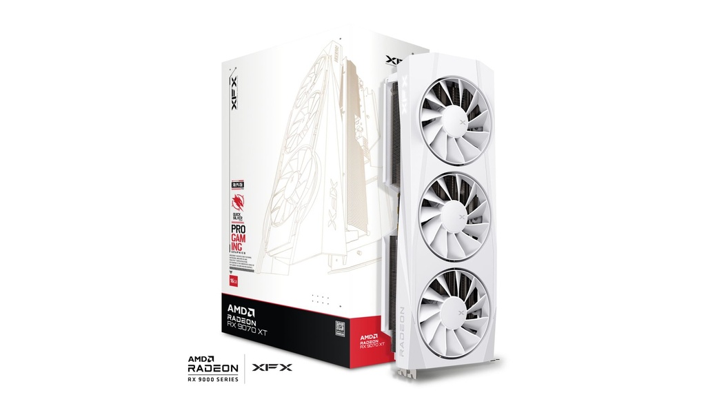 TVDIEO XFX RX 9070XT QUICKSILVER AMD RADEON 16GB GDRR6 HDMI DP RX-97TQICKW9 11M DE GARANTIA