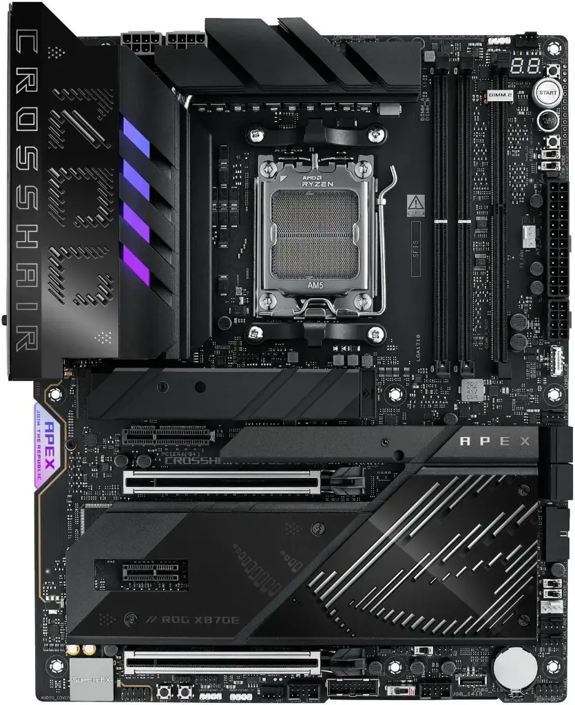 MOTHER AMD X870E APEX WIFI7 ASUS ROG CROSSHAIR ALC4080 AM5 DDR5 128GB ATX 90MB1KR0-MVAAY0 12M DE GARANTIA