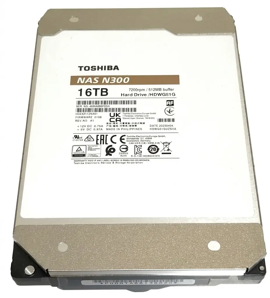 DD INTERNO NAS TOSHIBA 16TB HDWG51GXZSTA N300 3.5 11M DE GARANTIA