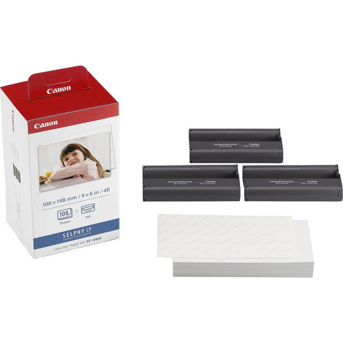 KIT CANON PAPEL Y TINTA COLOR KP-108IN COMPATIBLE CON SELPHY CP800 CP900 Y CP1200 3115B001AA 1M DE GARANTIA