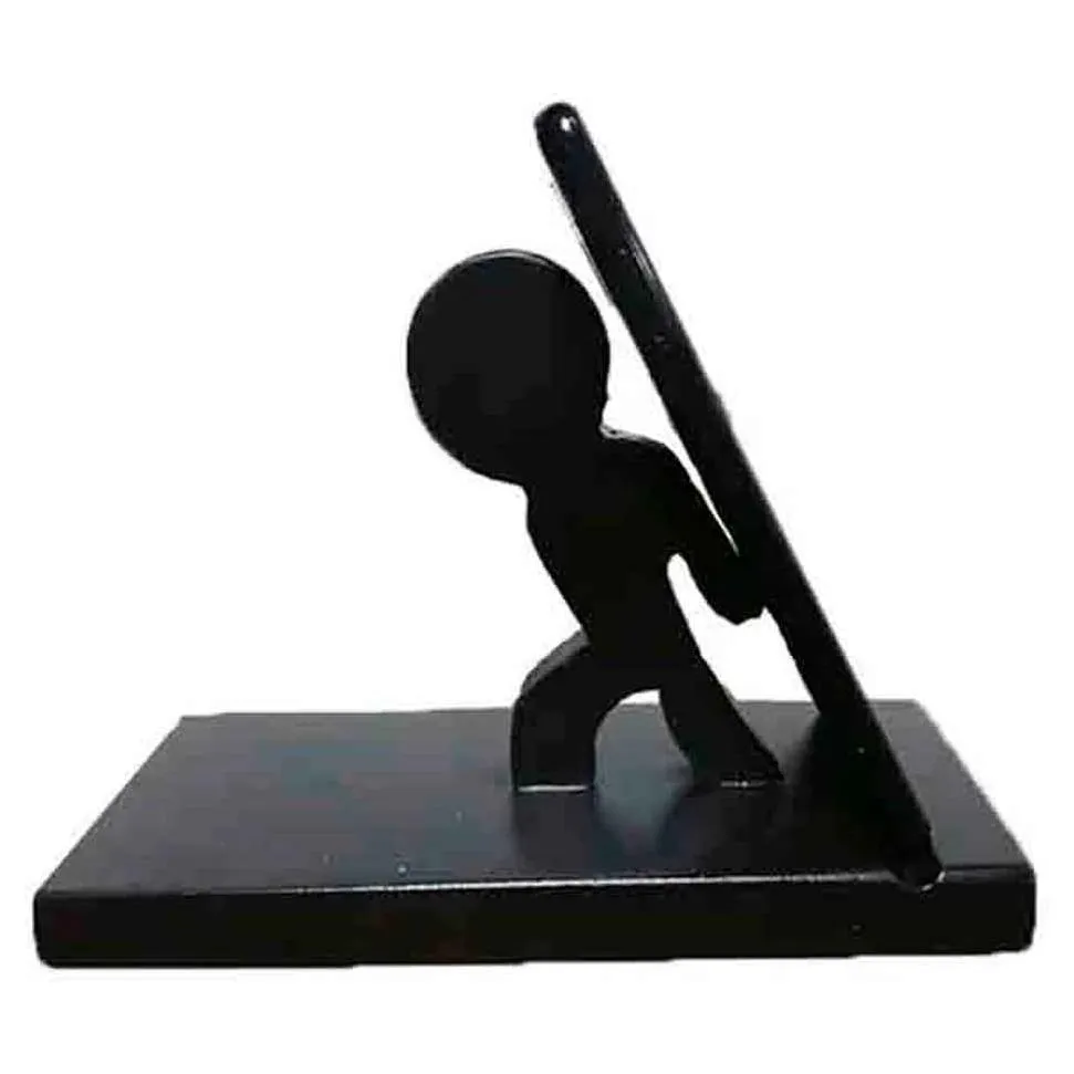 SOPORTE DE MADERA PARA CELULAR FIGURA YEYO CHOCOLATE SIN GARANTIA