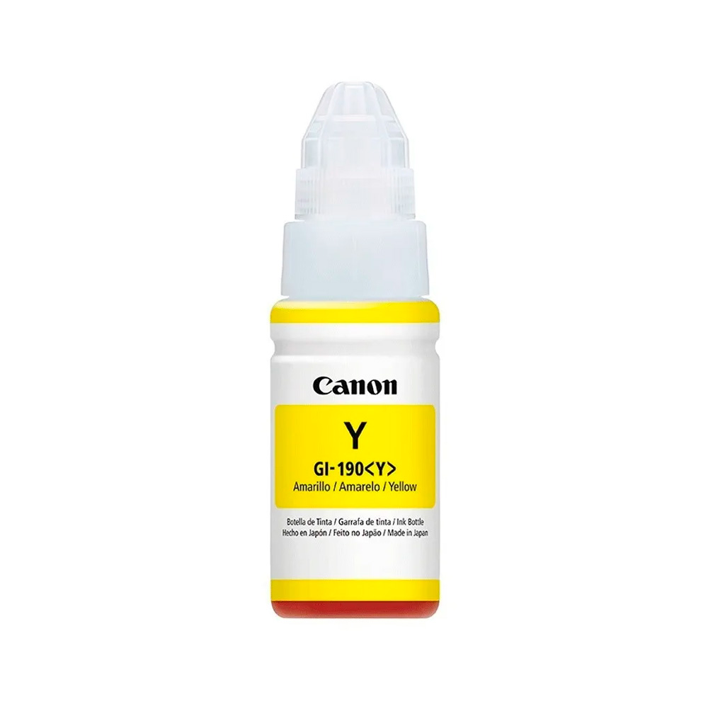 TINTA CANON GI-190Y AMARILLA COM/G411/G211/G311 0670C001AA 70ML SIN GARANTIA