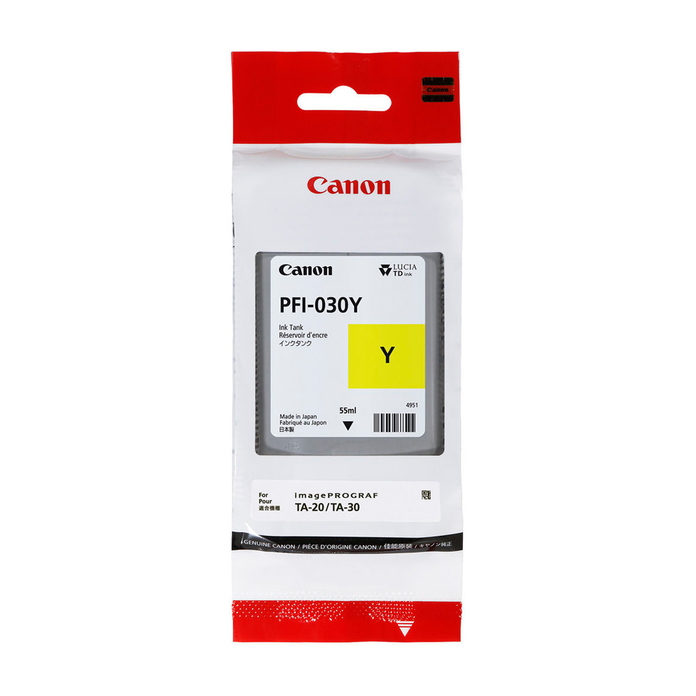 TINTA CANON PFI-030Y AMARILLO PLOTTER COM/TA20/TA30 3492C001AA 55ML SIN GARANTIA 