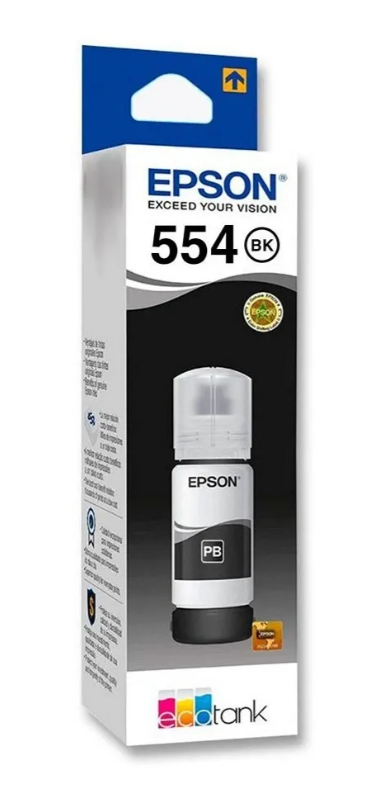 TINTA EPSON T554 NEGRO COM/L8180/L8160 T554120-AL ECOTANK 70ML SIN GARANTIA 