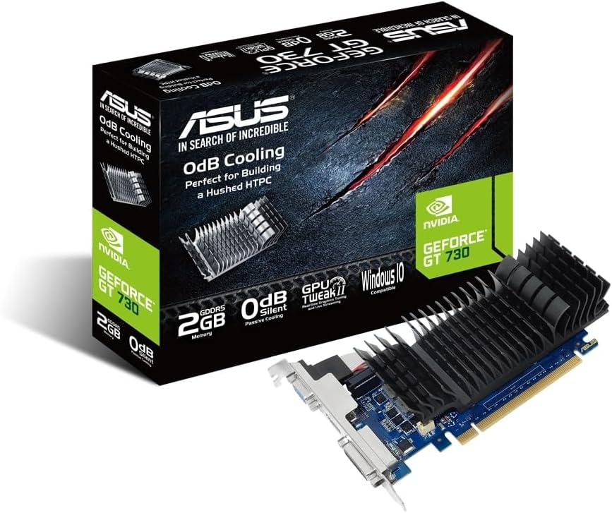 TVIDEO ASUS GT730 2GB DDR5 HDMI VGA DVI GT730-SL-2GD5-BRK 1 AÑO DE GARANTIA