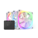 VENTILADOR NZXT F120 BLANCO 3X120MM + CONTROL RGB12V RF-R12TF-B1 11M DE GARANTIA
