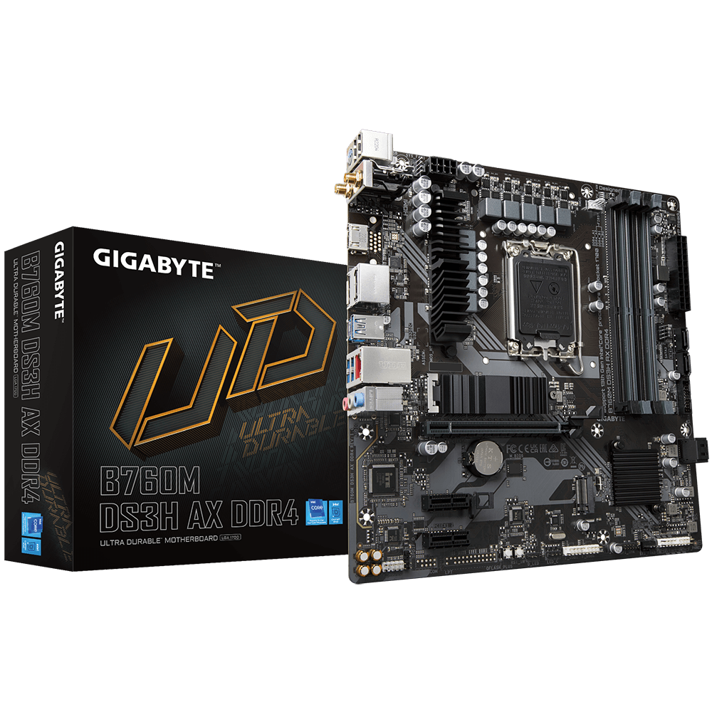 MB GIGABYTE B760M DS3H AX INTEL GEN 12 DDR4 128GB M-ATX B760M DS3H AX 11M DE GARANTIA