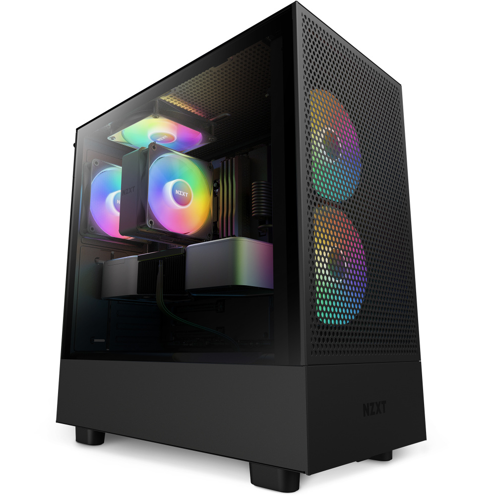 archivar 101224GABINETE NZXT H5 FLOW RGB NEGRO ATX S/FUENTE CRISTAL CC-H51FB-R1 1AÑO DE GARANTIA