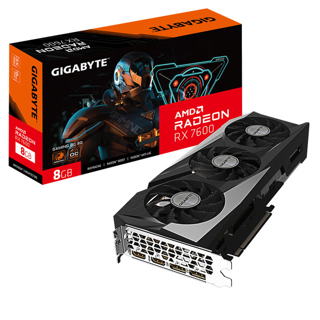 TARJETA DE VIDEO RADEON RX7600 8GB OC GDDR6 GIGABYTE GAMING GV-R76GAMING OC-8GD 12M DE GARANTIA