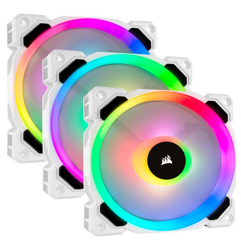 VENTILADOR CORSAIR LL120 PWM DOBLE ARO DE LUZ PRO KIT 3X1 RGB 120MM BLANCO CO-9050092-WW 3M DE GARANTIA