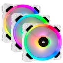 VENTILADOR CORSAIR LL120 PWM DOBLE ARO DE LUZ PRO KIT 3X1 RGB 120MM BLANCO CO-9050092-WW 3M DE GARANTIA