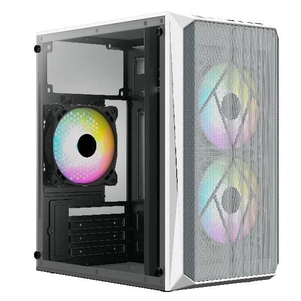 GABINETE ACTECK DOOM GI630 RGB BLANCO M-ATX 500W 3VENT FRGB AC-935746 3M DE GARANTIA (FUENTE Y VENT)