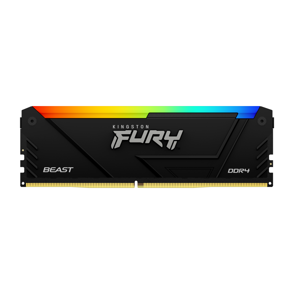 RAM KINGSTON FURY BEAST DDR4 8GB 3600 NEGRO RGB KF436C17BB2A/8 1AÑO DE GARANTIA