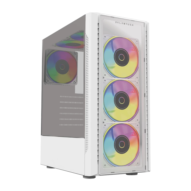 archivar 101224GABINETE BALAM RUSH DRAGONFLY II CRYSTAL GM745 BLANCO ATX RGB 4VENT CRISTAL S/FUENTE BR-935975 11M DE GARANTIA