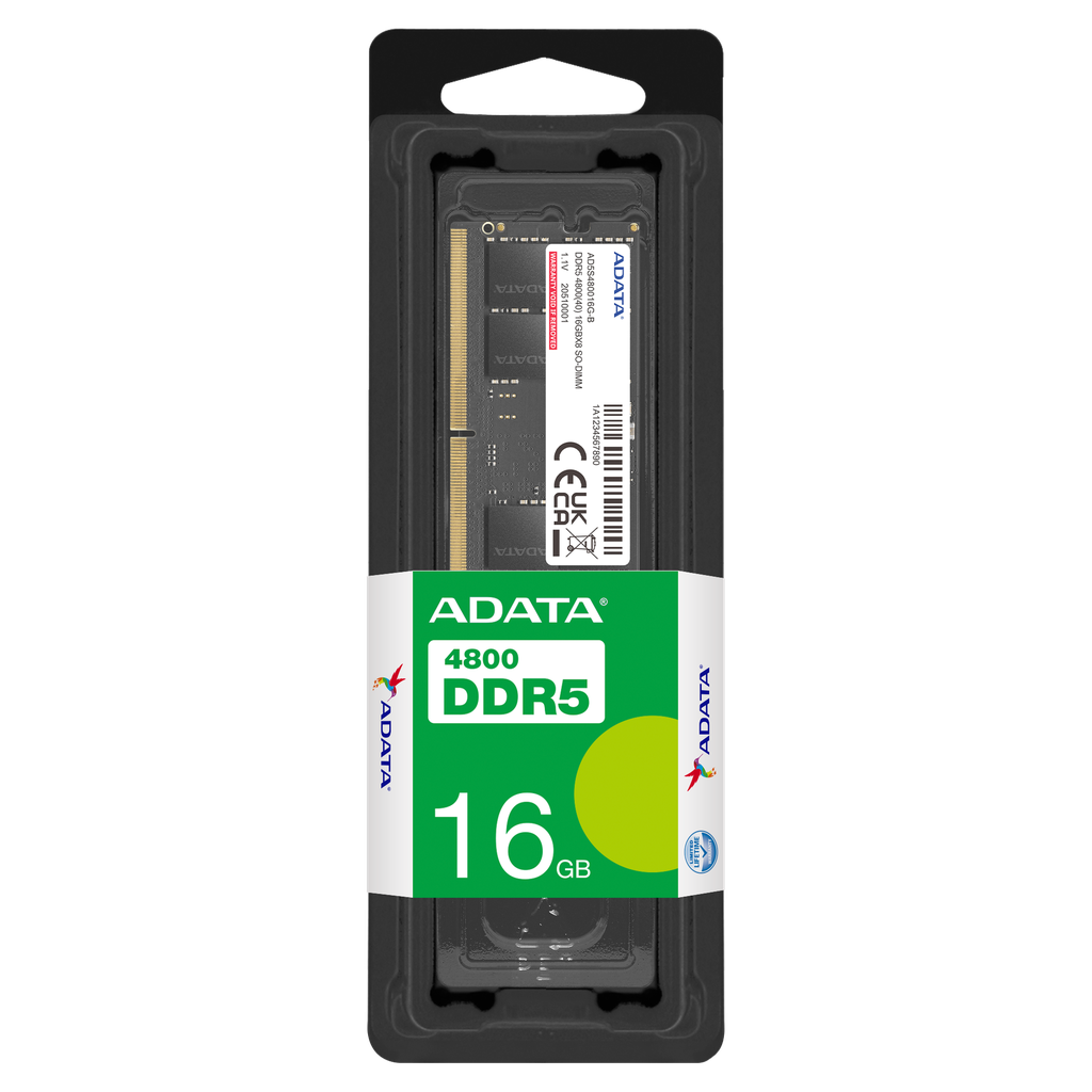 RAM ADATA PREMIER SODDR5 LAP 16GB 4800MHZ AD5S480016G-S 1ANO DE GARANTIA