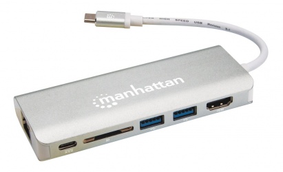 DOCKING MANHATTAN 6PTS USB3.1X2  USBC HDMI RJ45 SD 152075 11M DE GARANTIA