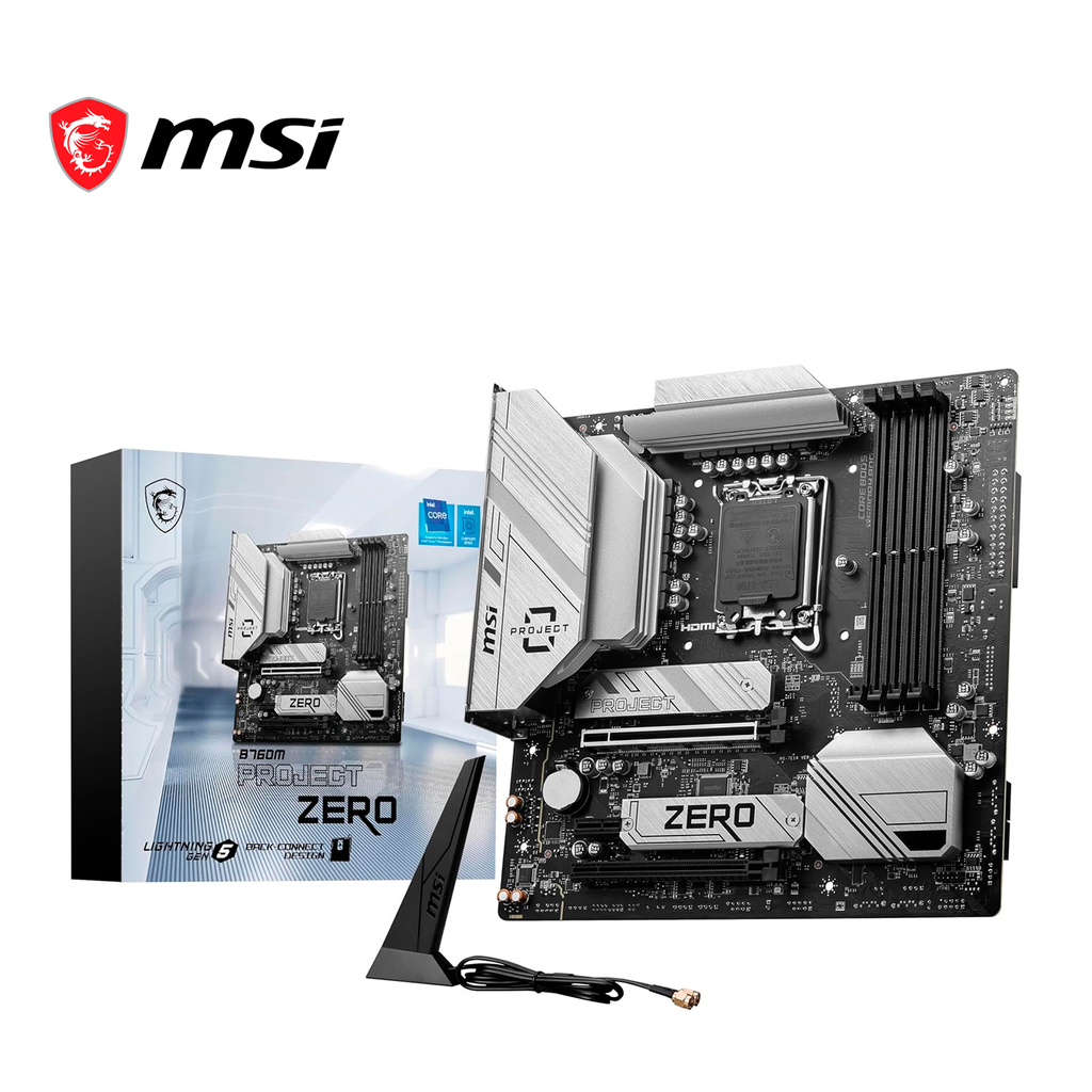 MOTHER INTEL B760M PROJECT ZERO MSI LGA1700 4xDDR5 256GB M-ATX 12M DE GARANTIA