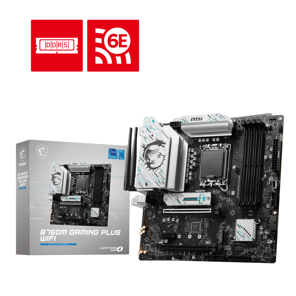 MOTHER INTEL B760M WIFI MSI GAMING PLUS LGA1700 4xDDR5 256GB M-ATX 12M DE GARANTIA