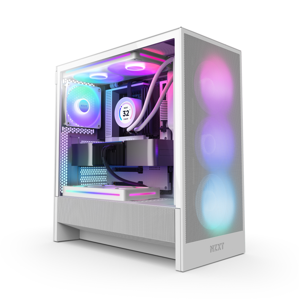 GABINETE NZXT H5 FLOW RGB EDITION BLANCO ATX S/FUENTE CRISTAL CC-H52FW-R1 12M DE GARANTIA