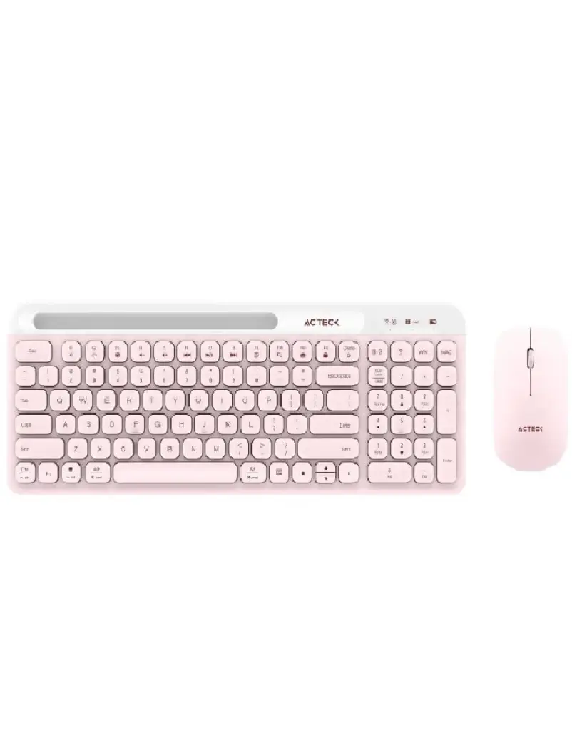 KIT 2 EN 1 ACTECK WIFI CREATOR VIRTUOS SILK MK720 TEC Y MOU ROSA BLUETOOTH MULTIDISPOSITIVO AC-936279 3M DE GARANTIA