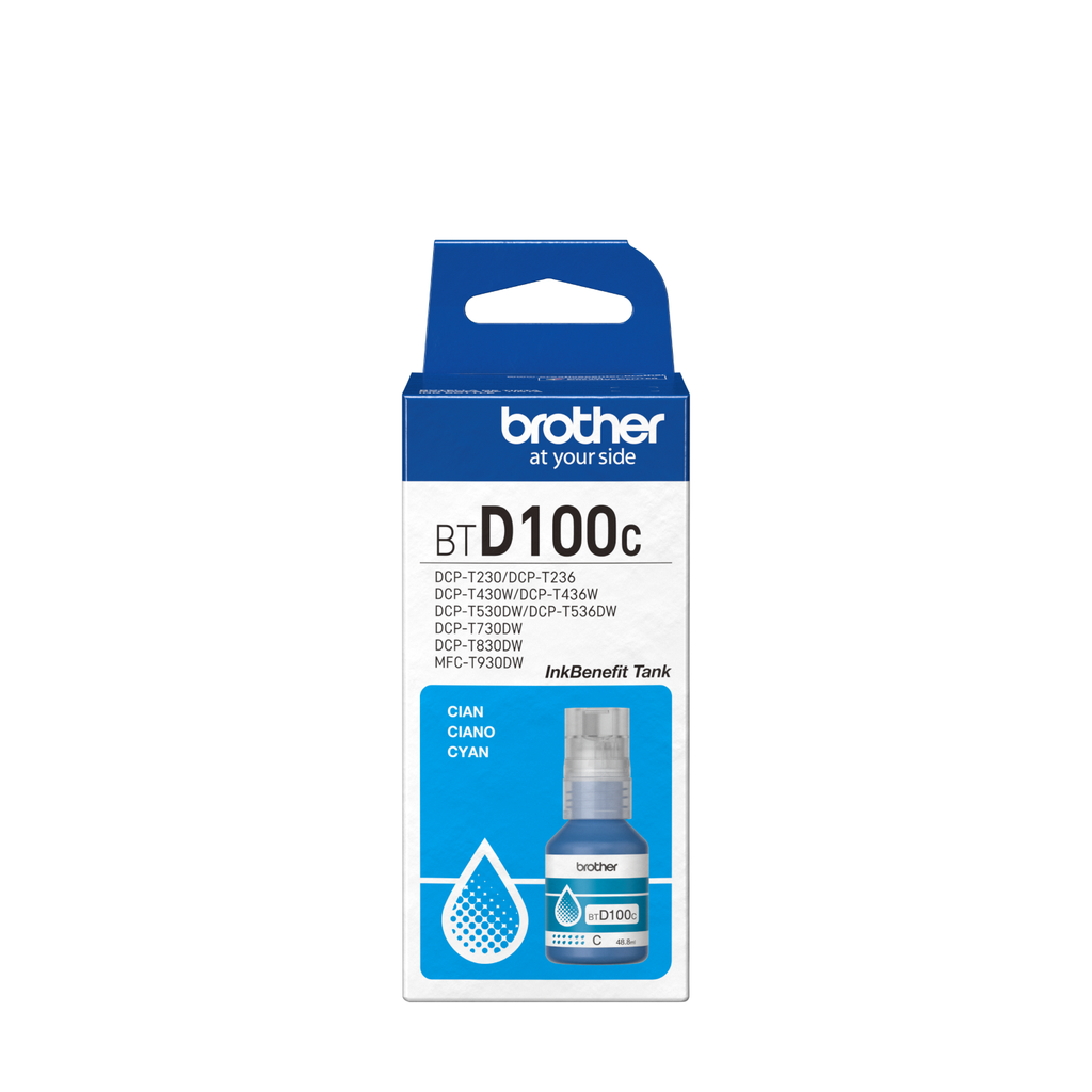 TINTA BROTHER BTD100C CIAN COM/T930DW/T830DW/T730DW/T530DW/T430W/T230 SIN GARANTIA