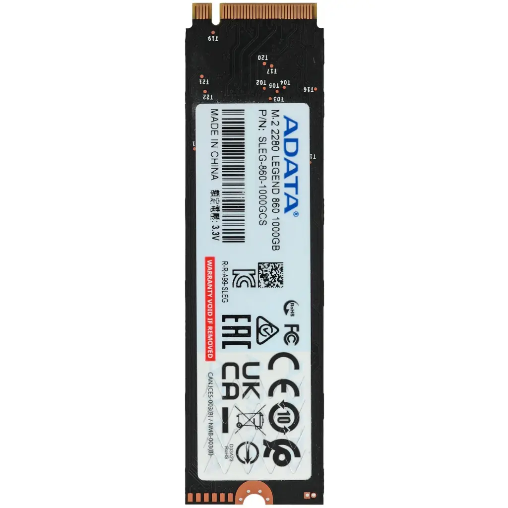 SSD ADATA LEGEND 860 1TB M.2 6000MB/5000MB SLEG-860-1000GCS 11M DE GARANTIA
