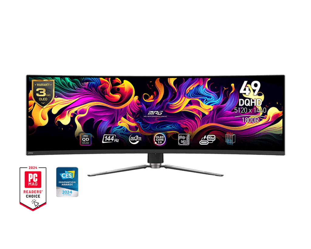 MONITOR 49 MSI 491CQP 0.3MS 144HZ OLED DQHD CURVO MPG 491CQP QD-OLED 12M DE GARANTIA