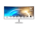 MONITOR 34 MSI PRO MP341CQW 4MS 100HZ UWQHD VA CURVO BLANCO ANTI-GLARE 12M DE GARANTIA