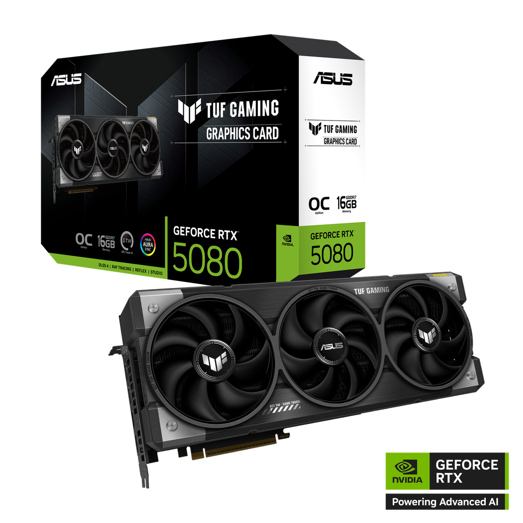 TARJETA DE VIDEO NVIDIA GEFORCE RTX5080 16GB OC GDDR7 ASUS TUF GAMING  90YV0M30-M0AA00 12M DE GARANTIA