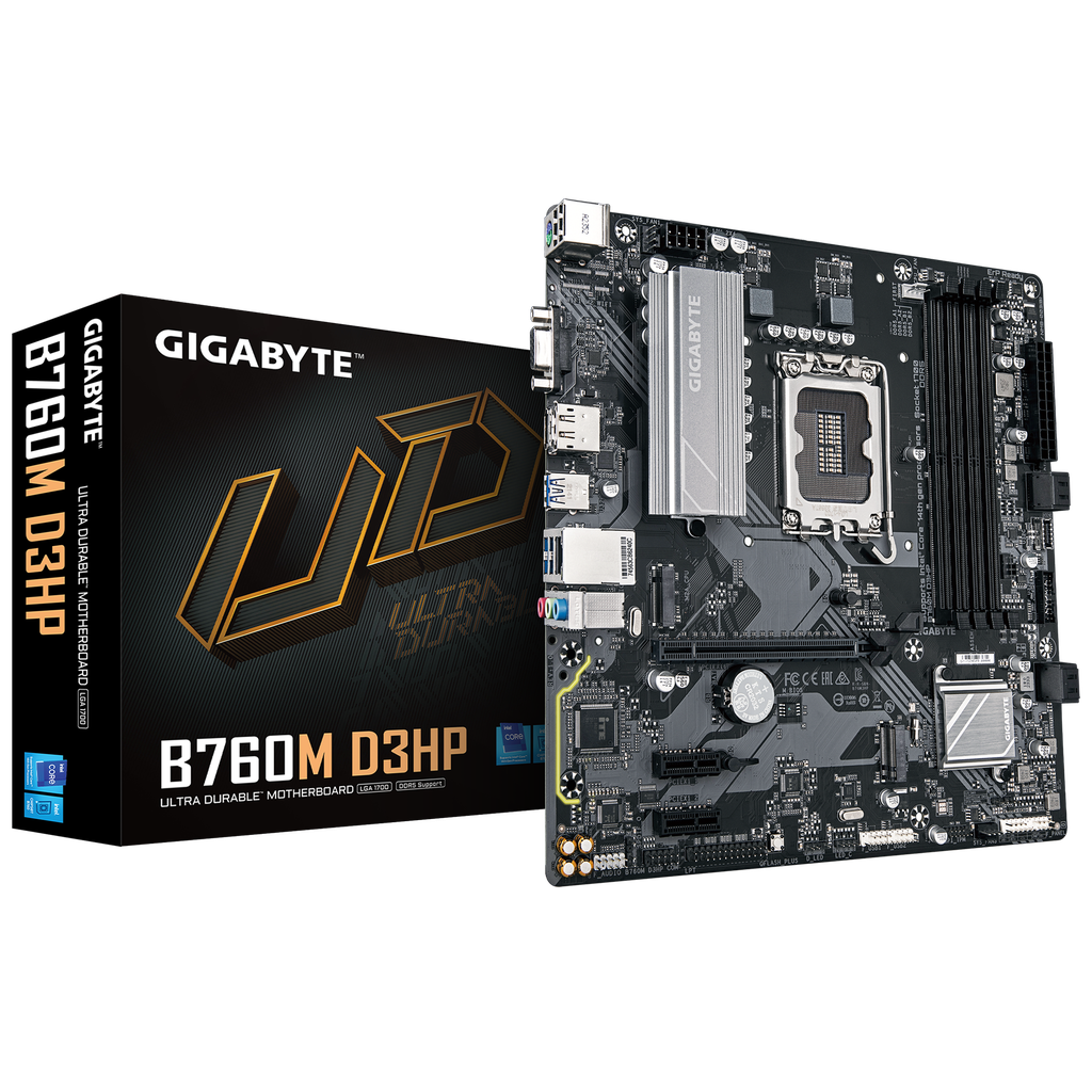 MOTHER INTEL B760M D3HP GIGABYTE LGA 1700 DRR5 4xDDR5 256GB ATX 12M DE GARANTIA