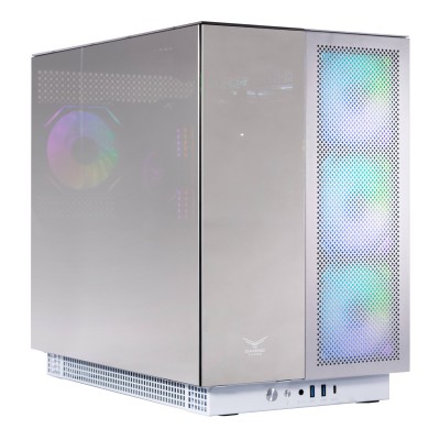 GABINETE NACEB AETHER E-ATX ARGB 4VENT S/FUENTE CRISTAL BLANCO NA-0640 6M DE GARANTIA