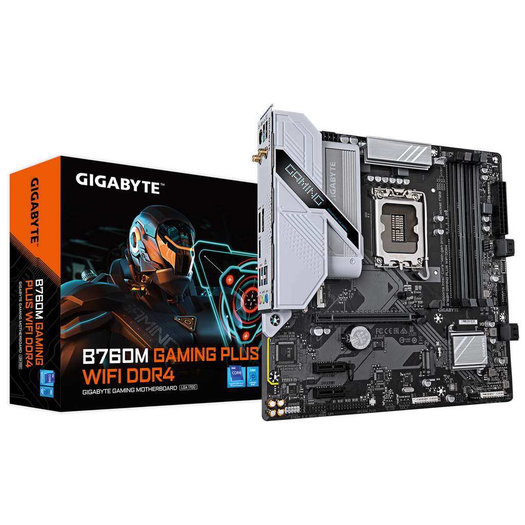 MOTHER INTEL B760M GIGABYTE GAMING PLUS WIFI DDR4 INTEL 1700 128GB M-ATX 12M DE GARANTIA