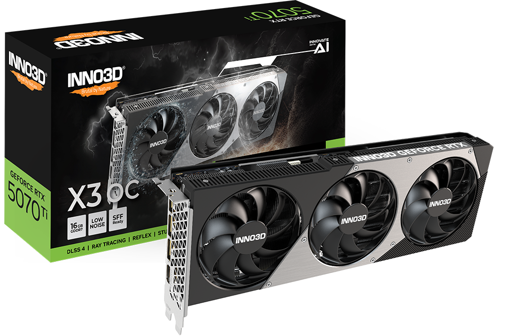 TARJETA DE VIDEO NVIDIA GEFORCE RTX5070TI 16GB OC GDDR7 INNO3D N507T3-16D7X-176068N 12M DE GARANTIA